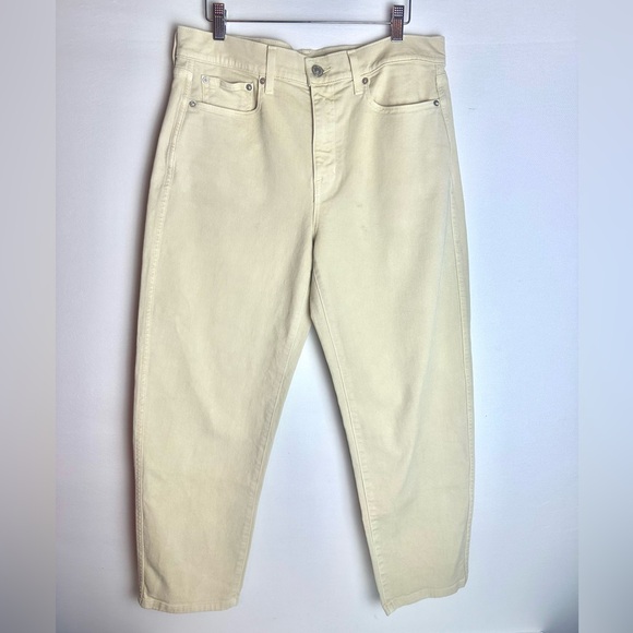 AYR The Beat Drop Tapered Cream Colored Mom Style Denim Jeans Size 30